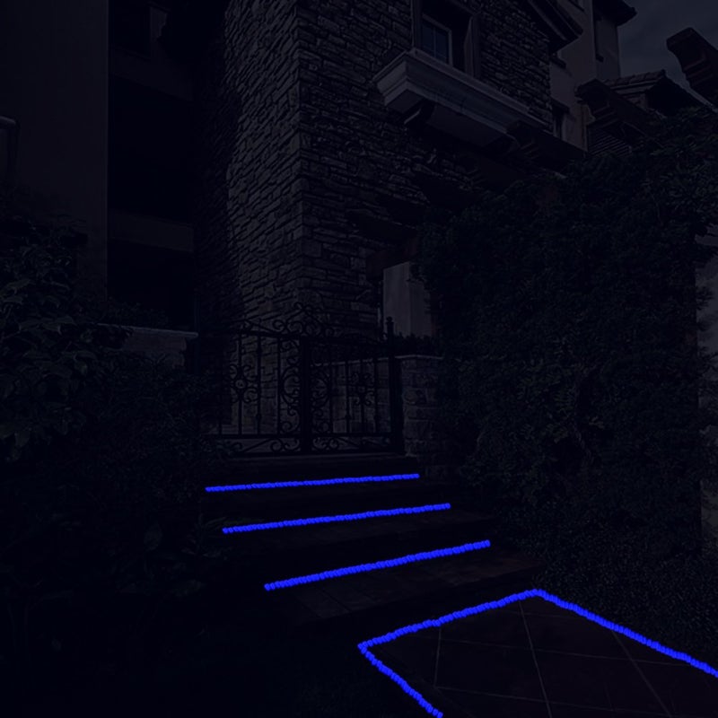 GLOCARNIVAL Glow Pebbles, 480 pcs Blue Glowing Rocks for Outdoor Decor, Garden Lawn Yard, Aquarium, Walkway, Fish Tank, Pathway, Luminous Pebbles Powered by Light or Solar - Image 4